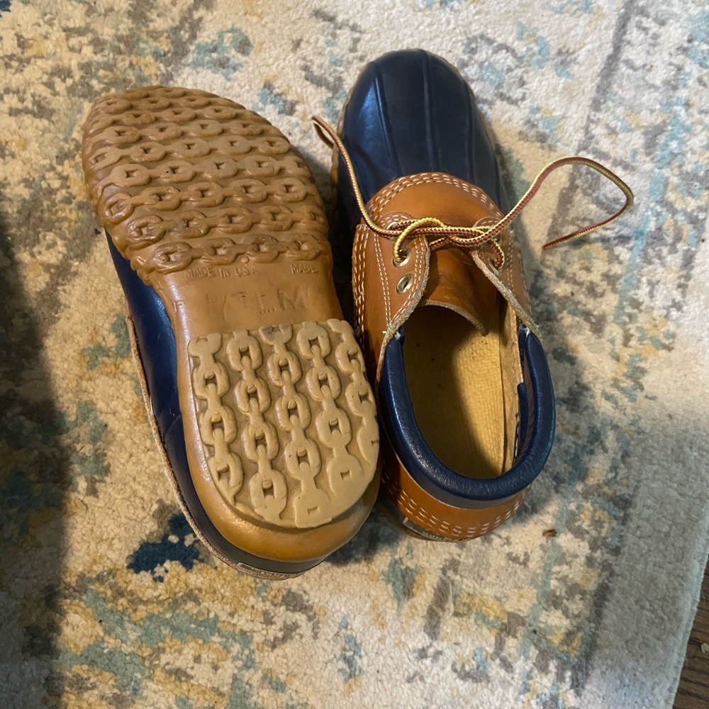 L.L. Bean Brown and Blue Rain & Snow Boots with Durable Grip